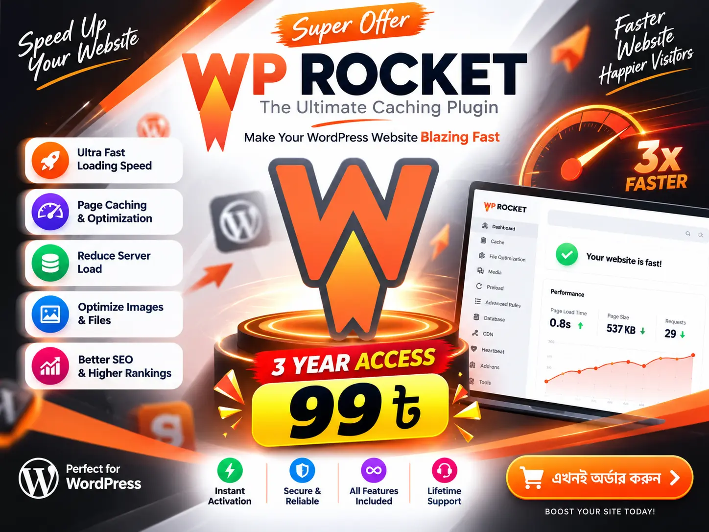 wp-rocket plagin - Website Design Template